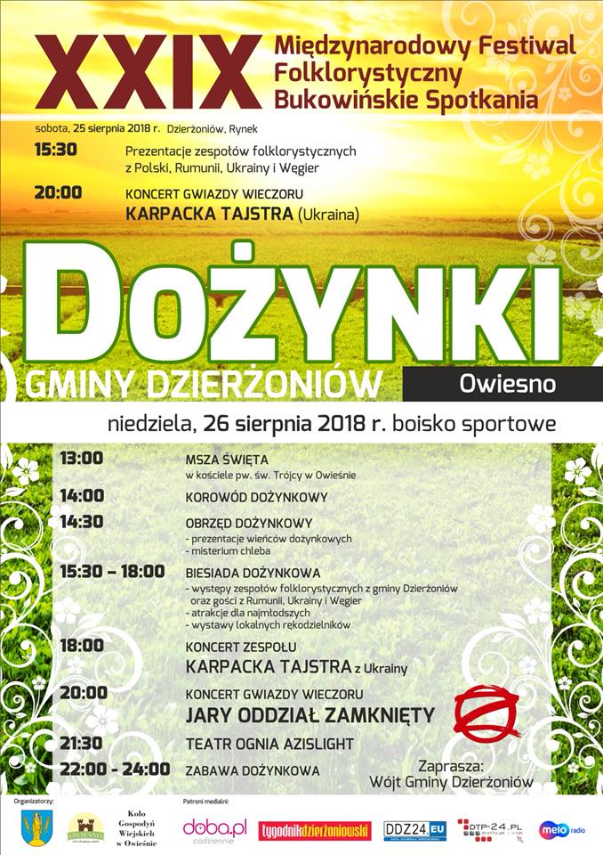 Jary ODDZIA ZAMKNITY - Owiesno - XXIX Midzynarodowy Festiwal Folklorystyczny Bukowieskie Spotkania - Doynki Gminy Dzieroniw.